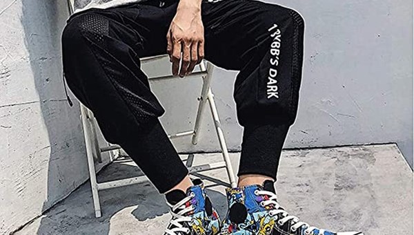 Great Honor comic high top canvas all sneaker shoes for Men Size 44